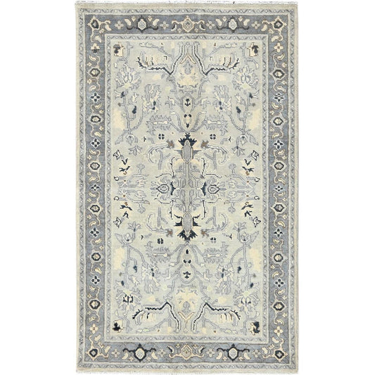 Heriz Wool Hand Knotted Rug Grey Gray 2.10X4.10 -O082918
