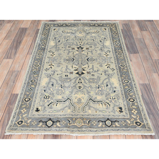 Heriz Wool Hand Knotted Rug Grey Gray 2.10X4.10 -O082918