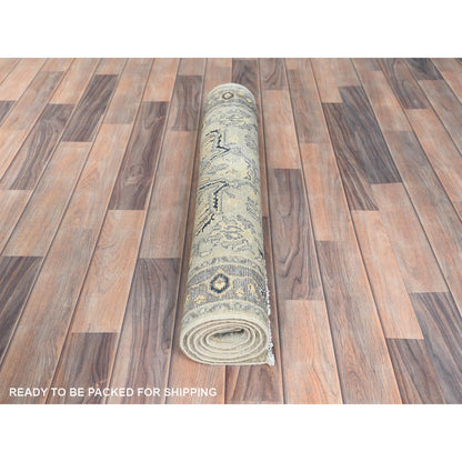 Heriz Wool Hand Knotted Rug Grey Gray 2.10X4.10 -O082918