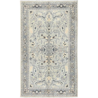 Heriz Wool Hand Knotted Rug Grey Stone Gray 2.10X4.10 -O082919