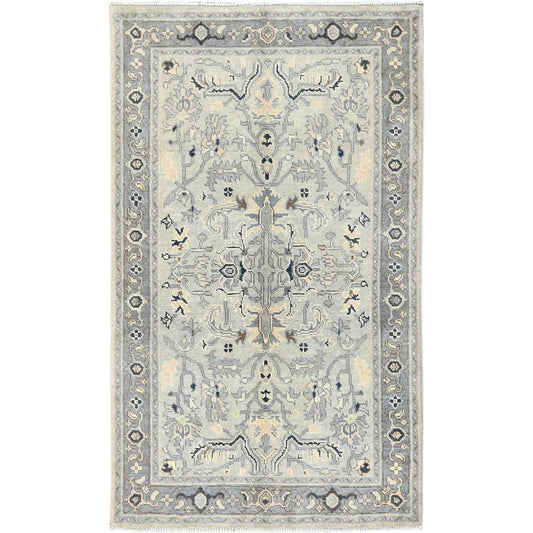 Heriz Wool Hand Knotted Rug Grey Stone Gray 2.10X4.10 -O082919