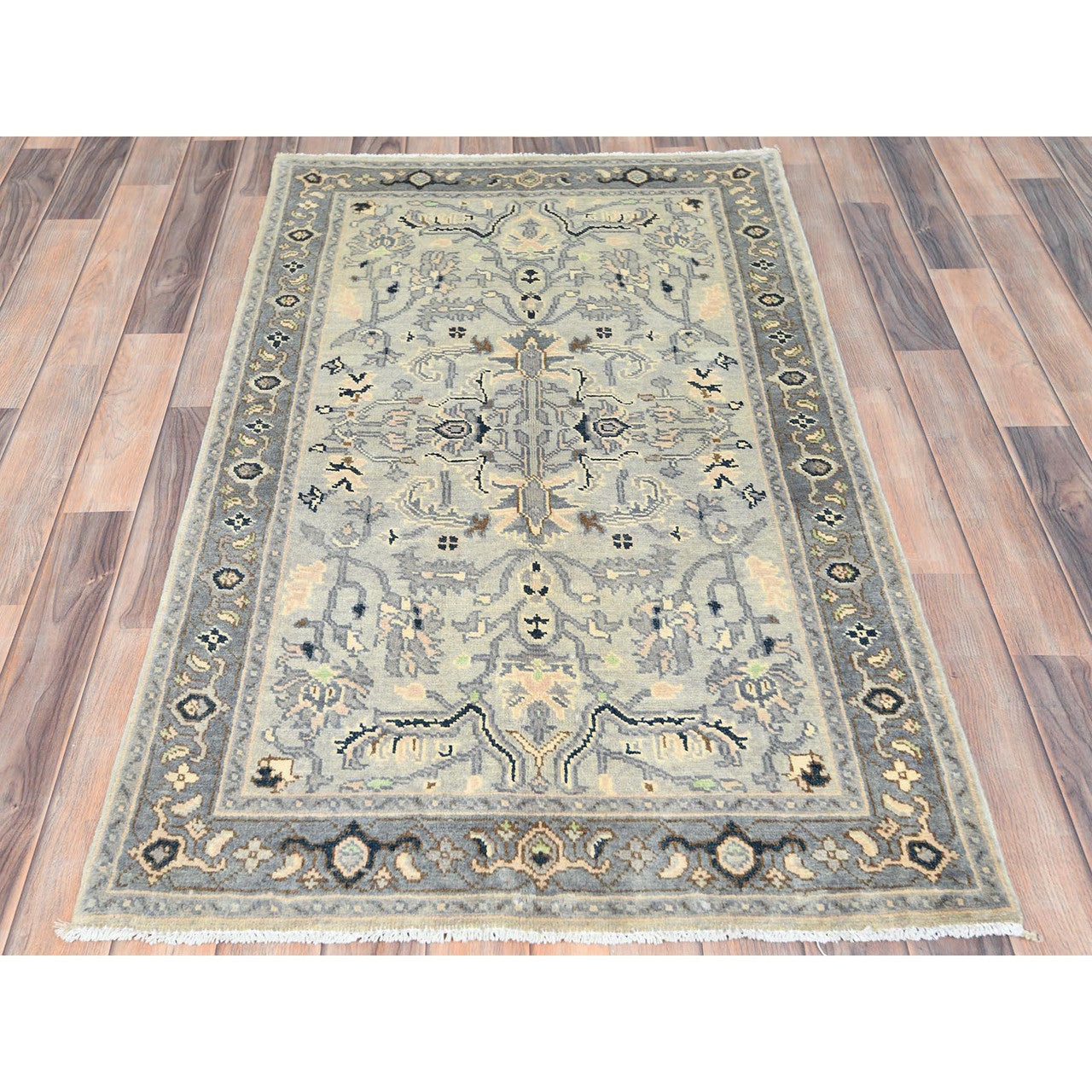 Heriz Wool Hand Knotted Rug Grey Stone Gray 2.10X4.10 -O082919