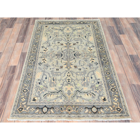 Heriz Wool Hand Knotted Rug Grey Stone Gray 2.10X4.10 -O082919