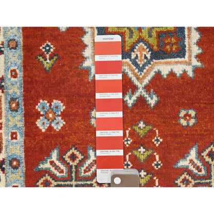 Kazak Wool Hand Knotted Rug Red Ivory 2.0X3.0 -O082939