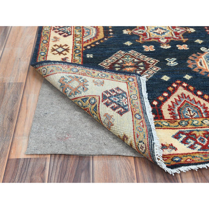 Kazak Wool Hand Knotted Rug Blue Cream 3.0X18.6 -O082946