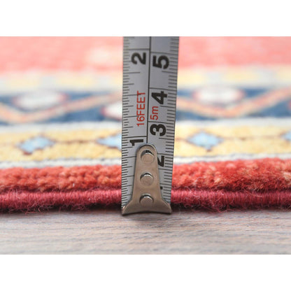 Kazak Wool Hand Knotted Rug Red Blue 4.0X5.9 -O082949