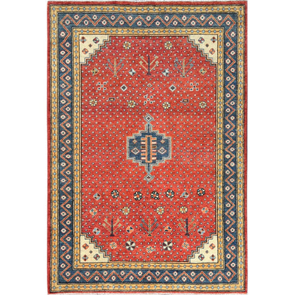 Kazak Wool Hand Knotted Rug Red 4.0x5.9 -O082950