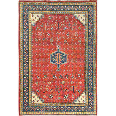 Kazak Wool Hand Knotted Rug Red 4.0x5.9 -O082950