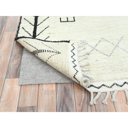 Tribal & Geometric Wool Hand Knotted Rug Ivory No Border 9.3X12.6 -O082960