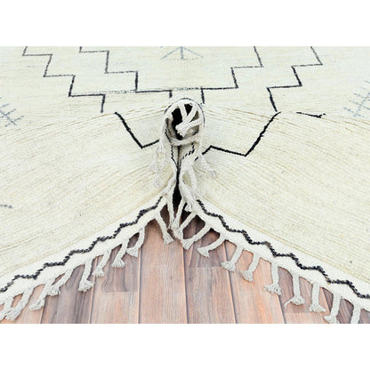 Tribal & Geometric Wool Hand Knotted Rug Ivory No Border 9.3X12.6 -O082960