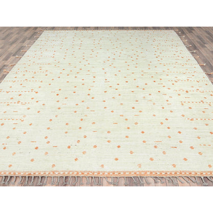 Tribal & Geometric Wool Hand Knotted Rug Ivory No Border 10.0X14.4 -O082961