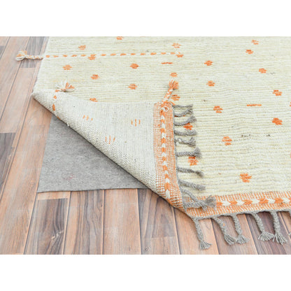 Tribal & Geometric Wool Hand Knotted Rug Ivory No Border 10.0X14.4 -O082961