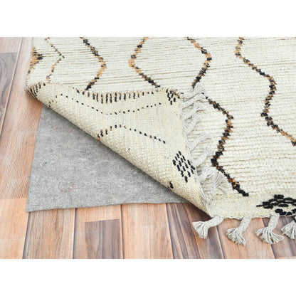 Tribal & Geometric Wool Hand Knotted Rug Ivory No Border 8.2X10.5 -O082981
