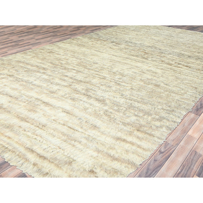 Tribal & Geometric Wool Hand Knotted Rug Ivory No Border 12.4X18.1 -O082987