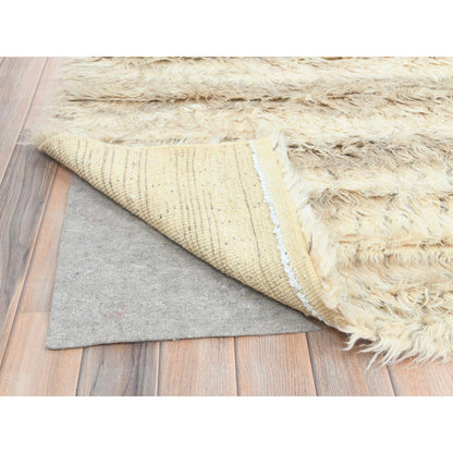 Tribal & Geometric Wool Hand Knotted Rug Ivory No Border 12.4X18.1 -O082987