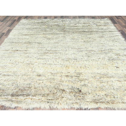 Tribal & Geometric Wool Hand Knotted Rug Ivory No Border 8.1X10.1 -O082988
