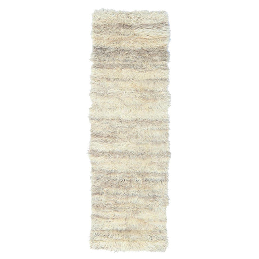 Tribal & Geometric Wool Hand Knotted Rug Ivory No Border 2.6X8.0 -O082990