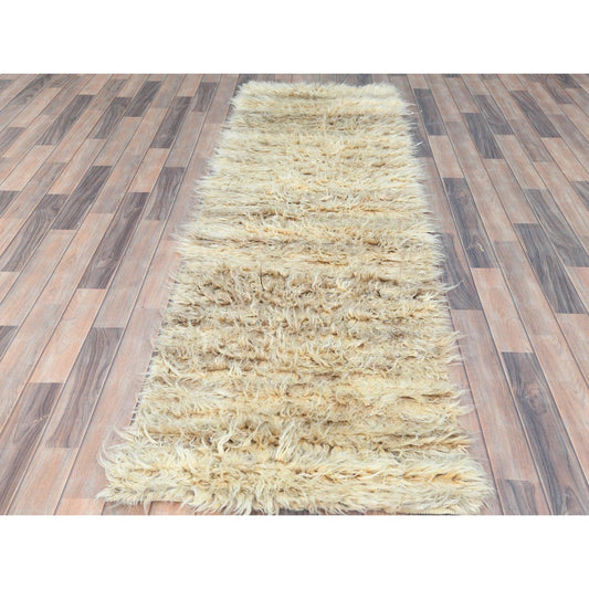 Tribal & Geometric Wool Hand Knotted Rug Ivory No Border 2.6X8.0 -O082990