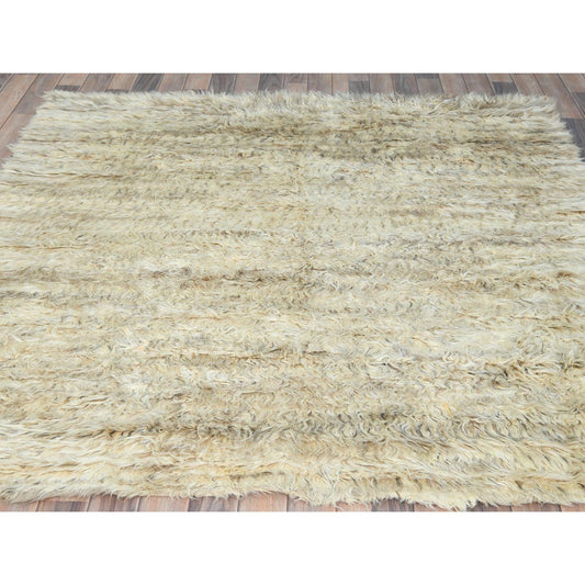 Tribal & Geometric Wool Hand Knotted Rug Ivory No Border 6.0X6.1 -O082991