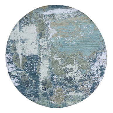 Modern and Contemporary Wool Hand Knotted Rug Grey No Border 8.1X8.5 -O083029