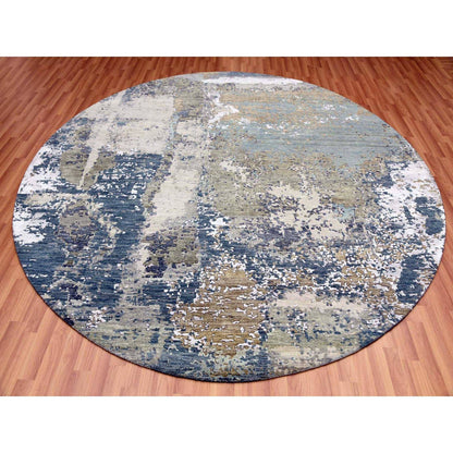 Modern and Contemporary Wool Hand Knotted Rug Grey No Border 8.1X8.5 -O083029