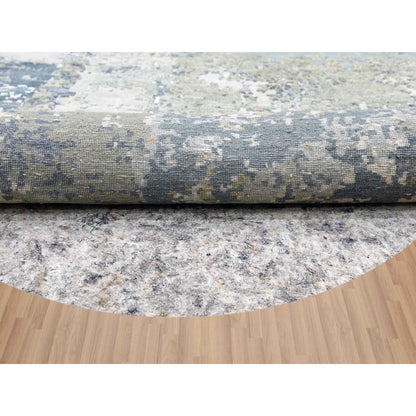 Modern and Contemporary Wool Hand Knotted Rug Grey No Border 8.1X8.5 -O083029