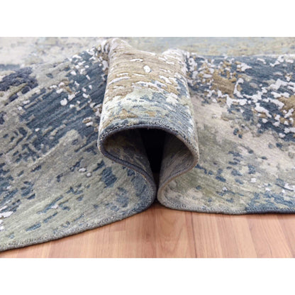 Modern and Contemporary Wool Hand Knotted Rug Grey No Border 8.1X8.5 -O083029