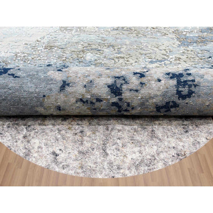 Modern and Contemporary Wool Hand Knotted Rug Grey No Border 10.2X10.0 -O083033