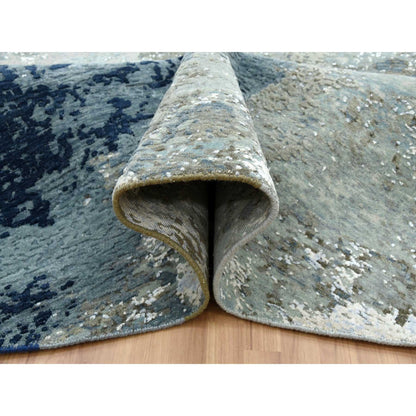 Modern and Contemporary Wool Hand Knotted Rug Grey No Border 10.2X10.0 -O083033