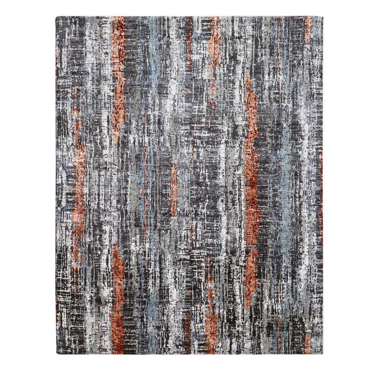 Gray 8'0" x 10'1" Modern and Contemporary Hand knotted Wool Rug - Sku: O083068