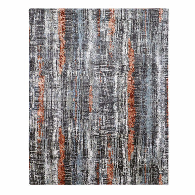 Modern and Contemporary Wool Hand Knotted Rug Grey No Border 8.0X10.1 -O083068