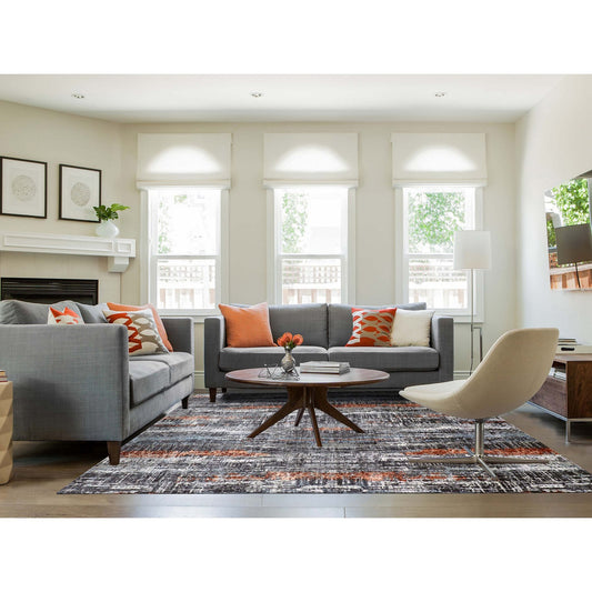 Modern and Contemporary Wool Hand Knotted Rug Grey No Border 8.0X10.1 -O083068