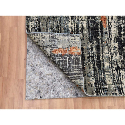 Modern and Contemporary Wool Hand Knotted Rug Grey No Border 8.0X10.1 -O083068