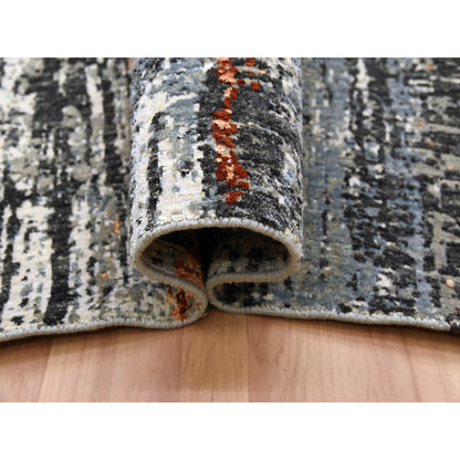 Modern and Contemporary Wool Hand Knotted Rug Grey No Border 8.0X10.1 -O083068