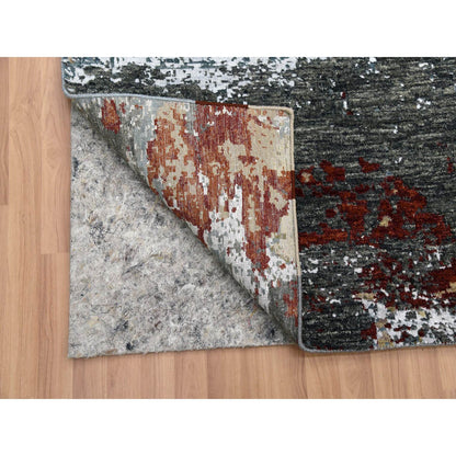 Modern and Contemporary Wool Hand Knotted Rug Beige No Border 8.0X8.5 -O083075