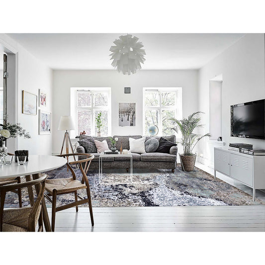 Modern and Contemporary Wool Hand Knotted Rug Ivory No Border 10.0X13.10 -O083080