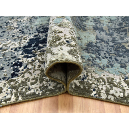 Modern and Contemporary Wool Hand Knotted Rug Ivory No Border 10.0X13.10 -O083080