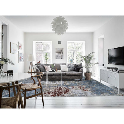 Modern and Contemporary Wool Hand Knotted Rug Grey No Border 10.0X14.2 -O083081