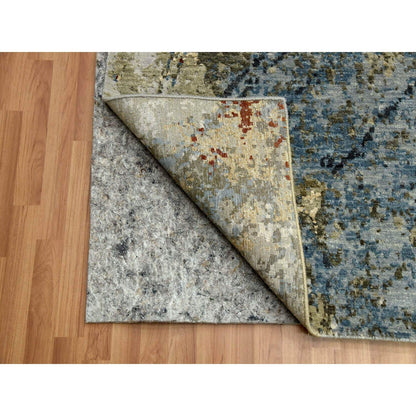 Modern and Contemporary Wool Hand Knotted Rug Grey No Border 10.0X14.2 -O083081