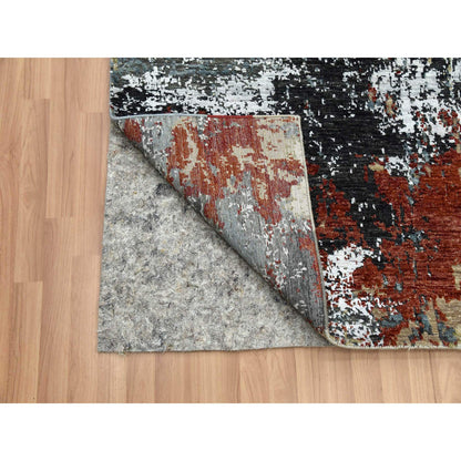 Modern and Contemporary Wool Hand Knotted Rug Beige No Border 6.1X9.0 -O083089