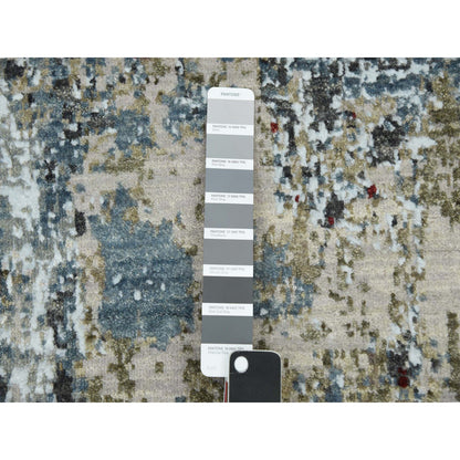 Modern and Contemporary Wool Hand Knotted Rug Grey No Border 3.0X5.2 -O083094