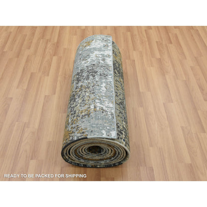 Modern and Contemporary Wool Hand Knotted Rug Grey No Border 2.6X20.0 -O083096