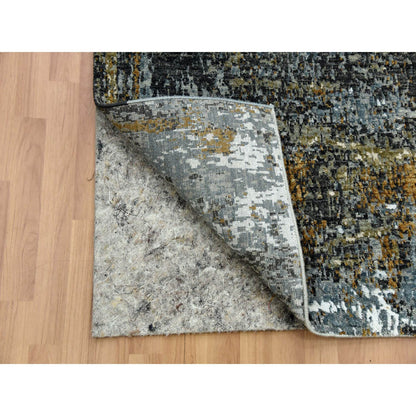 Modern and Contemporary Wool Hand Knotted Rug Grey No Border 2.5X19.10 -O083097