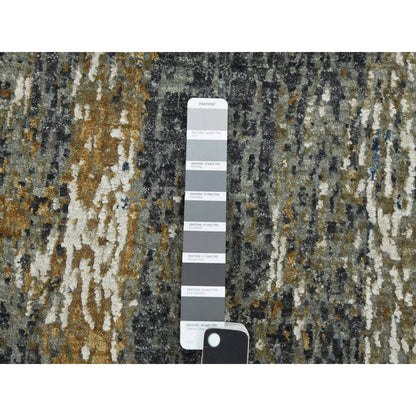 Modern and Contemporary Wool Hand Knotted Rug Grey No Border 2.5X19.10 -O083097