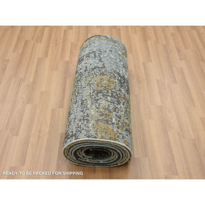 Modern and Contemporary Wool Hand Knotted Rug Grey No Border 2.5X19.10 -O083097