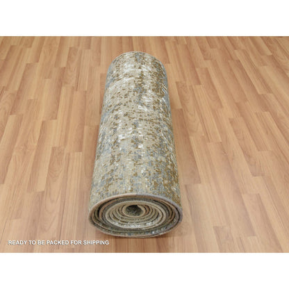 Modern and Contemporary Wool Hand Knotted Rug Grey No Border 2.6X20.3 -O083099