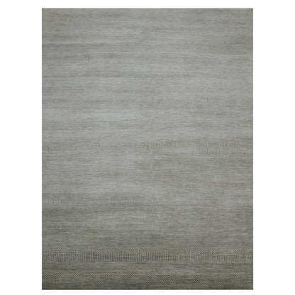 Modern and Contemporary Wool Hand Knotted Rug Grey No Border 9.1X12.2 -O083100