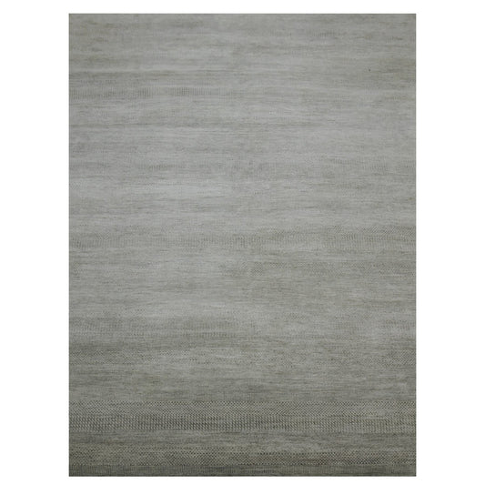 Modern and Contemporary Wool Hand Knotted Rug Grey No Border 9.1X12.2 -O083100