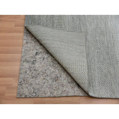 Modern and Contemporary Wool Hand Knotted Rug Grey No Border 9.1X12.2 -O083100