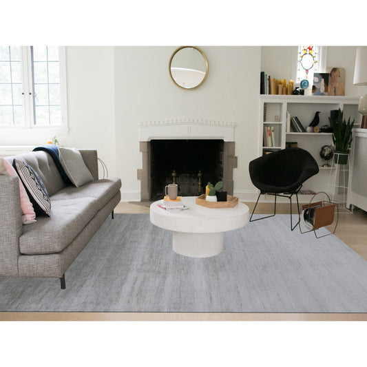Modern and Contemporary Wool Hand Knotted Rug Grey No Border 9.0X12.2 -O083102